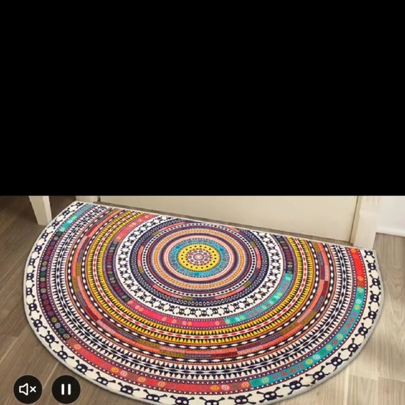 SALE! LARGER Ethnic Tribal Boho Half Circle/Moon Indoor/Outdoor/Accent/Area Rug - Picture 8 of 8